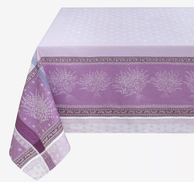 French Jacquard tablecloth, Teflon (Lourmarin. purple)
